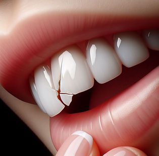 Broken Porcelain Veneer created by AI