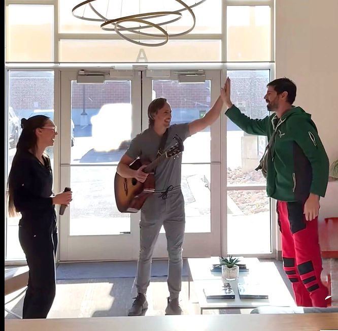 Dr. Davis started playing “Drive” by Incubus on guitar, with his incredible staff joining in to sing. It was a thoughtful, unexpected moment that brought some lightness to the day.