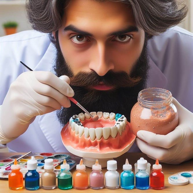 Dentist painting Teeth ai