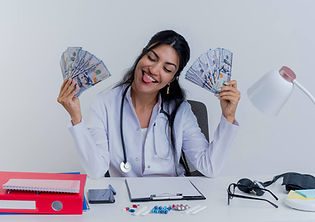 Dentist flashing money