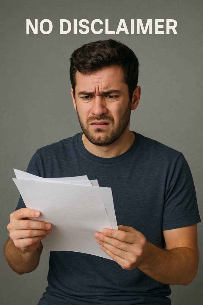 no disclaimer a person reading papers